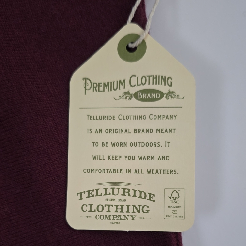 NWT Telluride Women's Burgundy Extra Fine Merino Wool Funnel Neck Sweater Size M - Picture 8 of 16